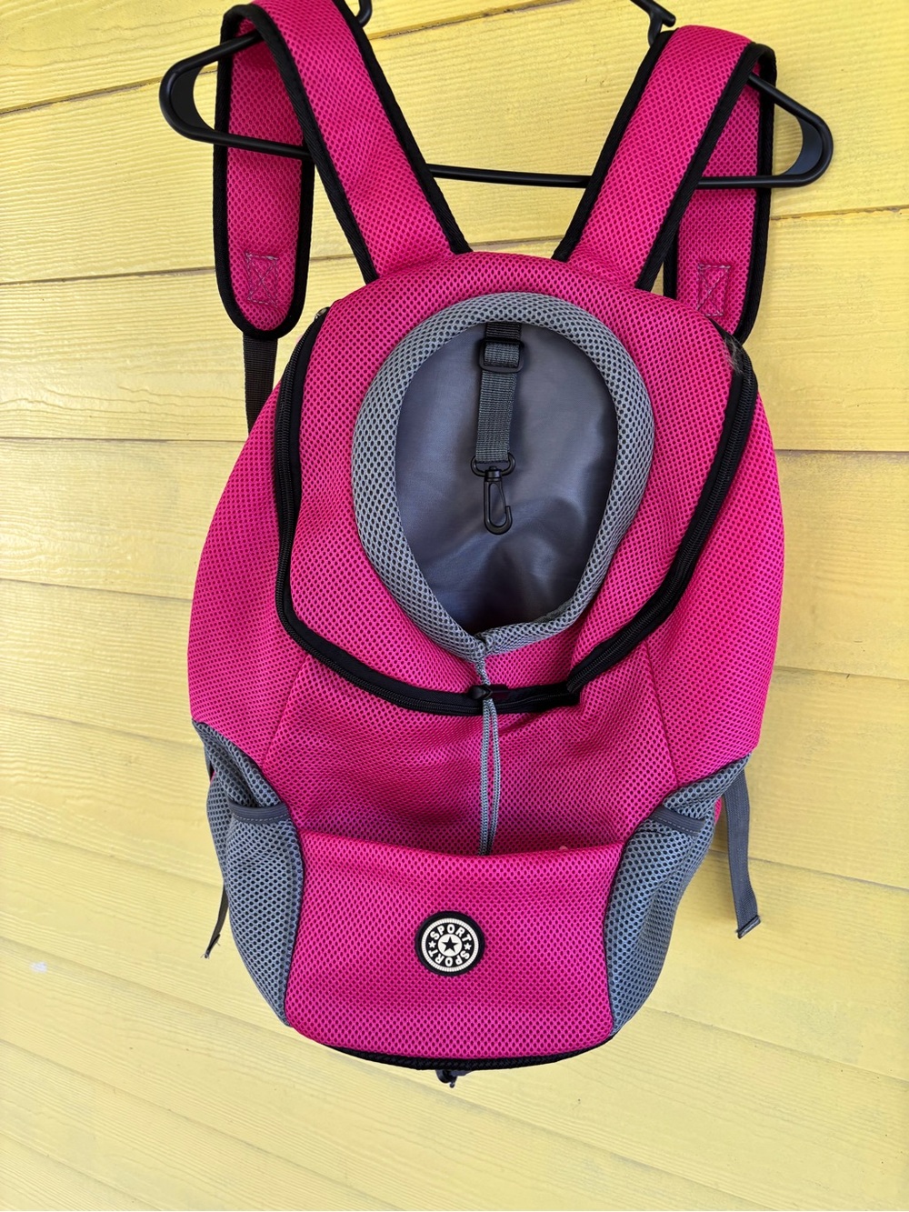 Hands-Free Pink & Gray Small Pet Carrier Backpack by